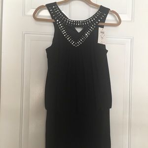 NWT Women’s Black Dress with Mirror Stones At Top.